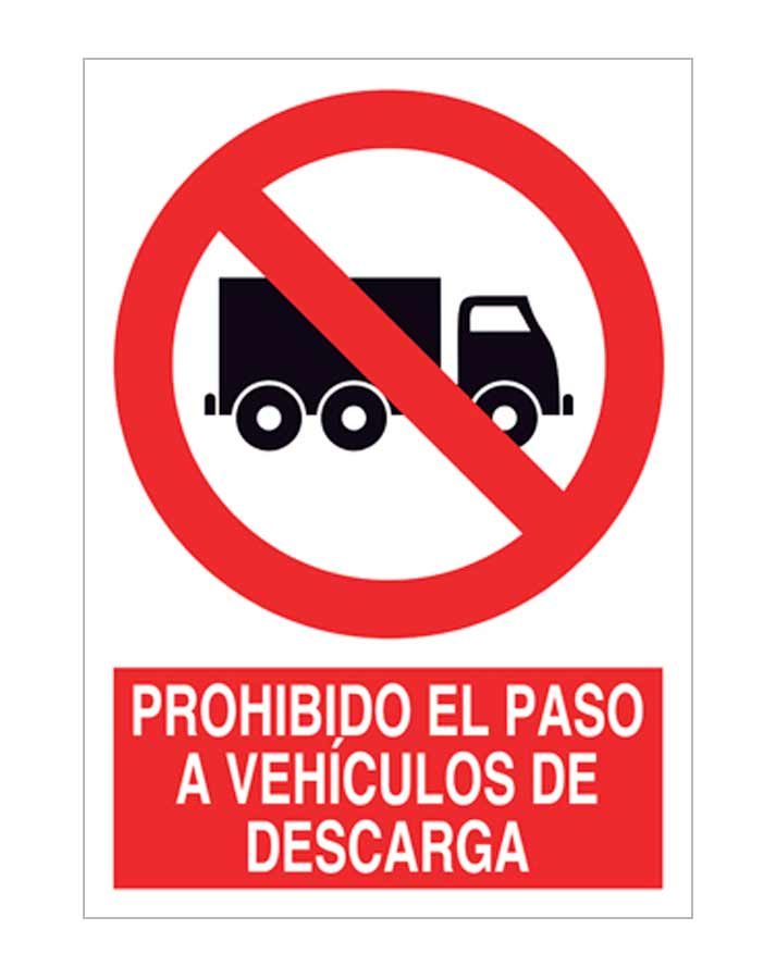 Prohibido el paso a vehículos de descarga