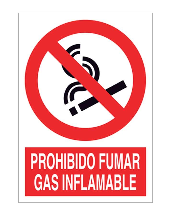 Prohibido fumar gas inflamable