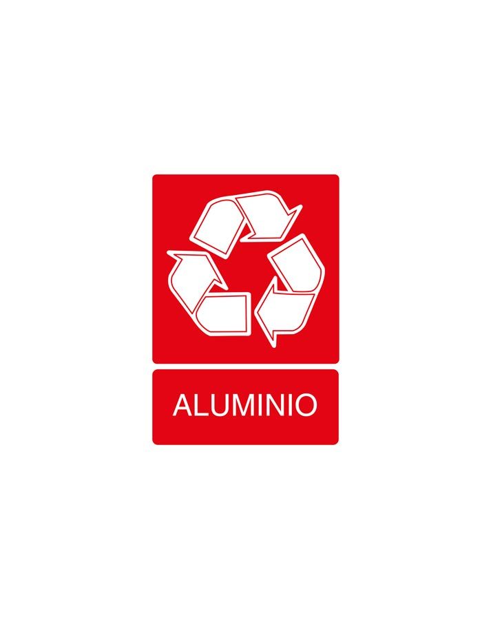 Señal de reciclaje de aluminio