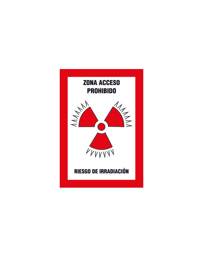Zona acceso prohibido con riesgo de irradiación