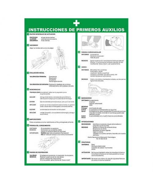 Instrucciones de primeros auxilios