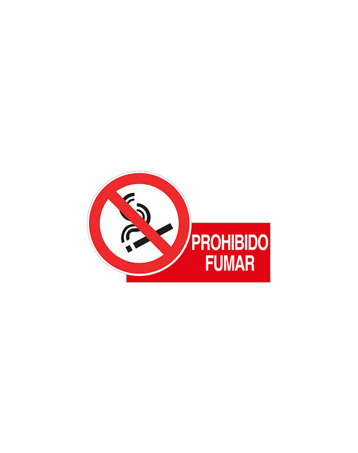 Cartel prohibido fumar troquelado