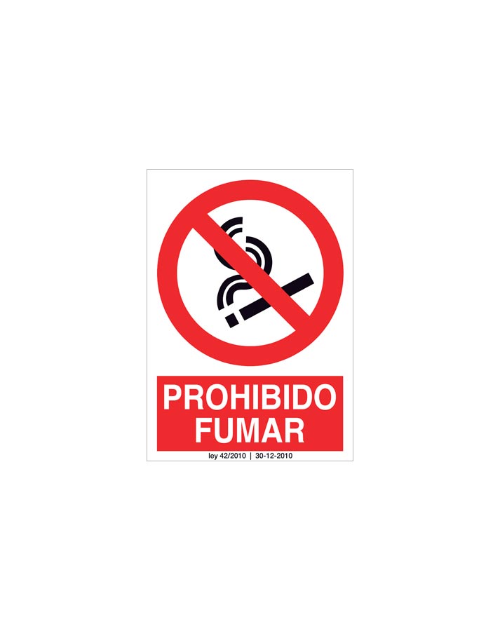 Cartel prohibido fumar vertical