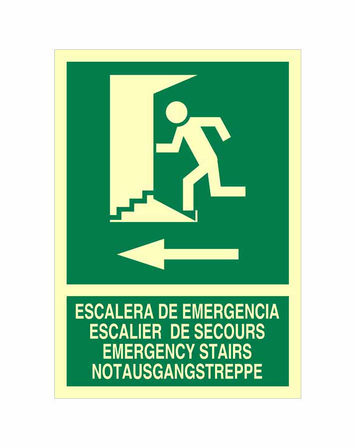 Escalera de emergencia a la izquierda DIN
